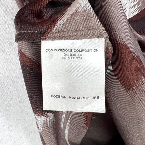 GUCCI Sleeveless Printed Silk Top Womens IT40 US S 4 Brown Scoop Neck Blouse - Picture 9 of 15